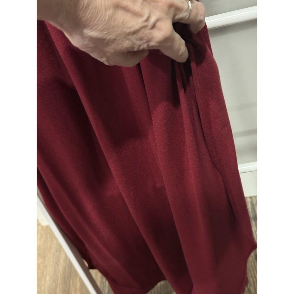 THANTH Burgundy Off Shoulder Ruffle Knit Maxi Dress Women's Size L Romantic Goth - Picture 2 of 9